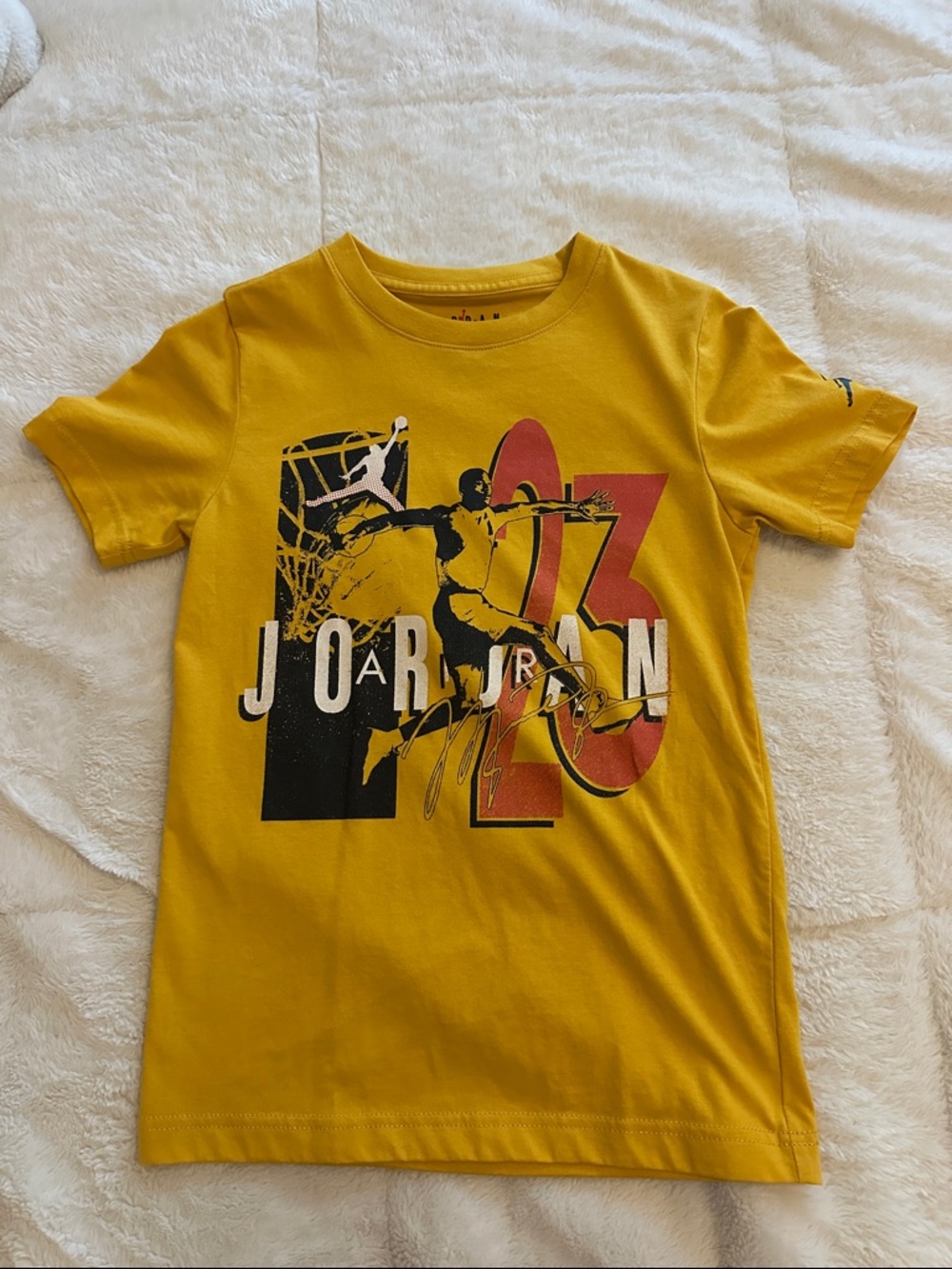Jordan Yellow Graphic Short Sleeve Tee for Kids